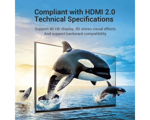 Адаптер Vention HDMI 90 Degree Male to Female Adapter Black (AIOB0) (AIOB0)