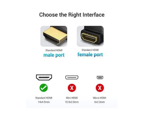 Адаптер Vention HDMI 90 Degree Male to Female Adapter Black (AIOB0) (AIOB0)