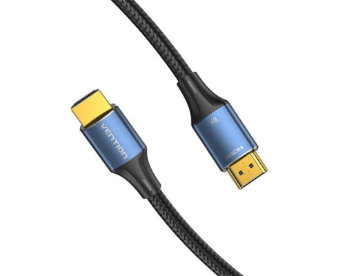 Кабель Vention Cotton Braided HDMI-A Male to Male HD v2.1 Cable 8K 1M Blue Aluminum Alloy Type (ALGLF) (ALGLF)