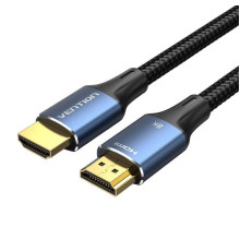 Кабель Vention Cotton Braided HDMI-A Male to Male HD v2.1 Cable 8K 1M Blue Aluminum Alloy Type (ALGLF) (ALGLF)