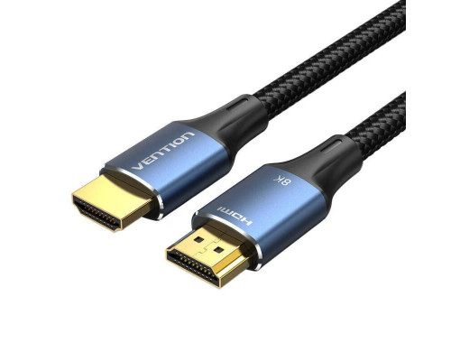 Кабель Vention Cotton Braided HDMI-A Male to Male HD v2.1 Cable 8K 1M Blue Aluminum Alloy Type (ALGLF) (ALGLF)