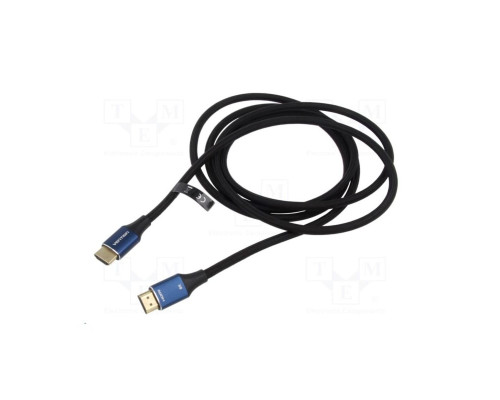 Кабель Vention Cotton Braided HDMI-A Male to Male HD v2.1 Cable 8K 2M Blue Aluminum Alloy Type (ALGLH) (ALGLH)