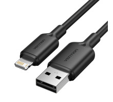 Кабель Vention USB 2.0 Type-A Male to Lightning Male 2.4A Cable 2M Black PVC Type (LAMBH)