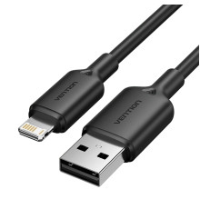 Кабель Vention USB 2.0 Type-A Male to Lightning Male 2.4A Cable 2M Black PVC Type (LAMBH)