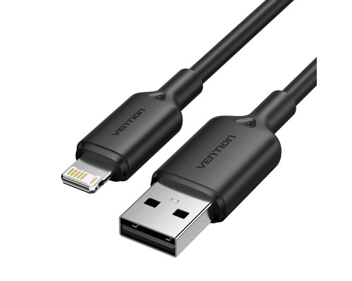 Кабель Vention USB 2.0 Type-A Male to Lightning Male 2.4A Cable 2M Black PVC Type (LAMBH)