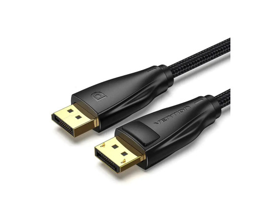 Кабель Vention DisplayPort, 1 м, v1.4 чорний, 8K 60 Hz, 4K 144Hz, 2K 165Hz, 1080P 240Hz (HCCBF) (HCCBF)