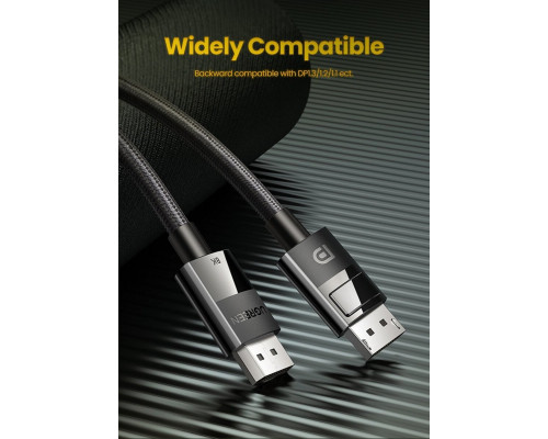Кабель UGREEN DP114 DP 1.4 Male to Male Plastic Case Braided Cable 2m (UGR-80392) (UGR-80392)