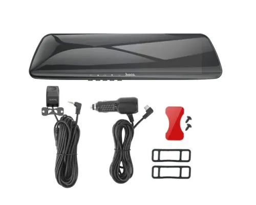 Відеореєстратор HOCO DV4 4.5-inch rearview mirror driving recorder(dual-channel) Iron Gray mag-6942007616782145050