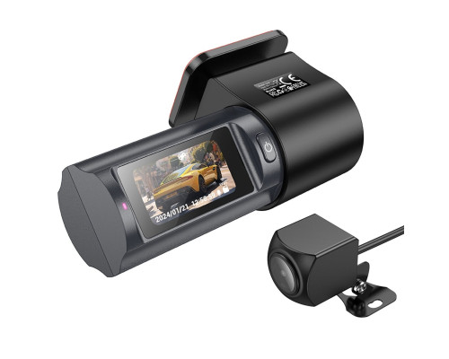 Відеореєстратор HOCO DV8 2K display hidden driving recorder(with rear camera) Black (6942007623384)