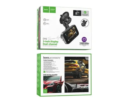 Відеореєстратор HOCO DV6 Driving recorder with 3-inch display(with rear camera) Чорний mag-6942007619745146725