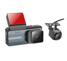 Відеореєстратор HOCO DV12 driving recorder 2K display GPS(with rear camera) Silvery Gray (6942007640176)