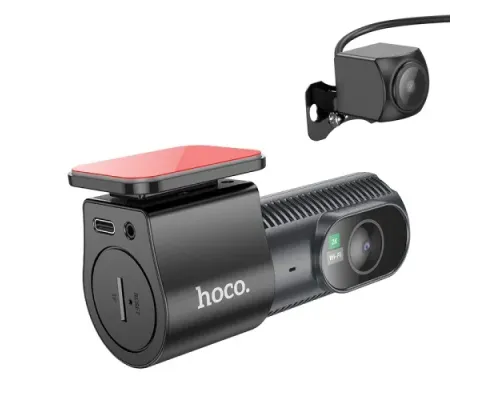 Відеореєстратор HOCO DV8 2K display hidden driving recorder(with rear camera) Чорний mag-6942007623384146726