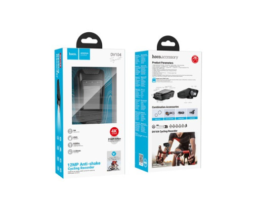 Відеореєстратор для вело/мото HOCO DV104 4K Riding recorder black mag-6942007646000138148