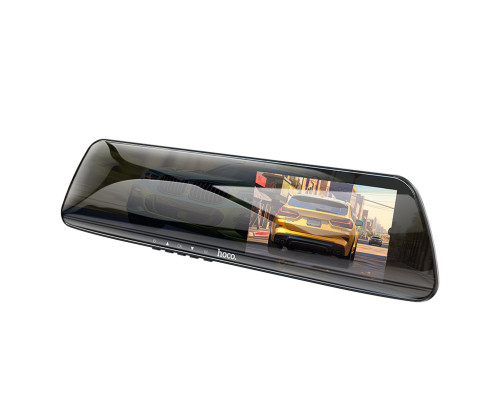 Відеореєстратор HOCO DV4 4.5-inch rearview mirror driving recorder(dual-channel) Black (6942007616782 )