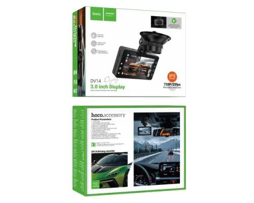 Відеореєстратор HOCO DV14 3-inch screen display driving recorder(720P) black mag-6942007653961151847