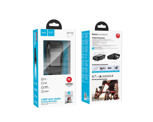 Відеореєстратор HOCO DV104 4K Riding recorder Black (6942007646000)