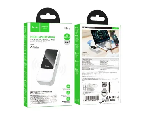 Мобільний портативний Wi-Fi HOCO HI42 Mobile portable WiFi(EU) white mag-6942007666855152330