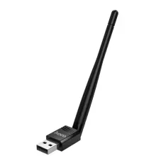 Адаптер Wi-Fi HOCO HI37 WiFi4 USB external antenna wireless network card Black mag-6942007673044153720