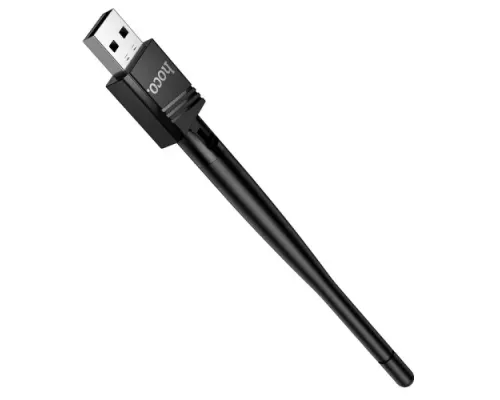 Адаптер Wi-Fi HOCO HI37 WiFi4 USB external antenna wireless network card Black mag-6942007673044153720