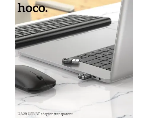 Адаптер Bluetooth HOCO UA28 USB BT adapter transparent black mag-6942007618335146724