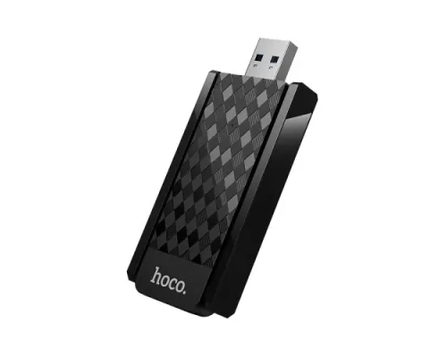 WiFi-роутер HOCO HI34 WiFi6 USB external dual antenna wireless network card чорний mag-6942007659680145305