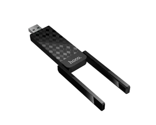 WiFi-роутер HOCO HI34 WiFi6 USB external dual antenna wireless network card чорний mag-6942007659680145305