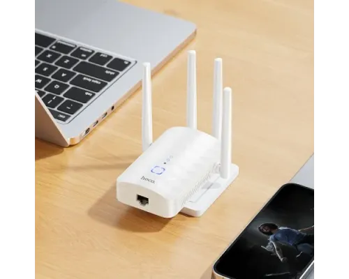 WiFi-роутер HOCO HI35 WiFi4 repeater(EU) Білий mag-6942007662918145624