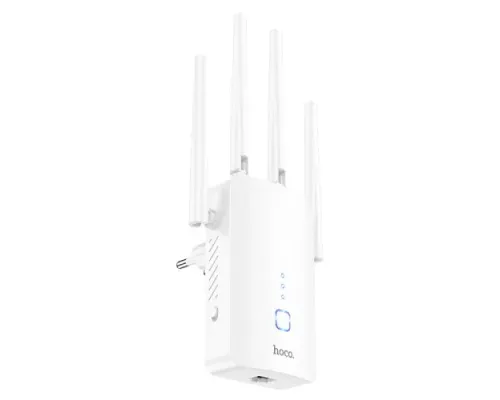WiFi-роутер HOCO HI35 WiFi4 repeater(EU) Білий mag-6942007662918145624
