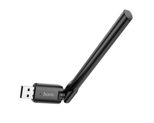 Адаптер Wi-Fi HOCO HI32 WiFi4 USB external antenna wireless network card Black mag-6942007640732139074
