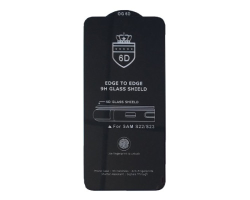 Захисне скло 6D Anti-static for Samsung S23 чорне тех пак mag-2000001454275122876