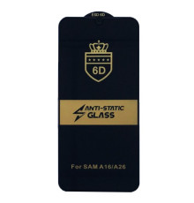 Захисне скло 6D Anti-static for Samsung A26 чорне тех пак mag-2000001582954133615