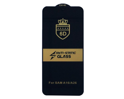 Захисне скло 6D Anti-static for Samsung A26 чорне тех пак mag-2000001582954133615