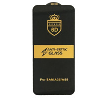 Захисне скло 6D Anti-static for Samsung A35 5G (A355)/ A55 5G (A555)чорне тех пак mag-2000001519202133155