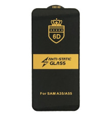 Захисне скло 6D Anti-static for Samsung A35 5G (A355)/ A55 5G (A555)чорне тех пак mag-2000001519202133155