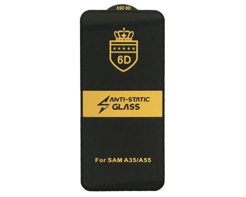 Захисне скло 6D Anti-static for Samsung A35 5G (A355)/ A55 5G (A555)чорне тех пак mag-2000001519202133155