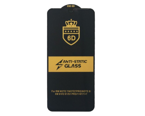Захисне скло 6D Anti-static for Xiaomi Redmi Note 8 чорне тех. пак. mag-20000012507095960
