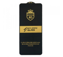 Захисне скло 6D Anti-static for Xiaomi Redmi 10C/12C/Poco C40 чорне тех упаковка mag-200000138944736268