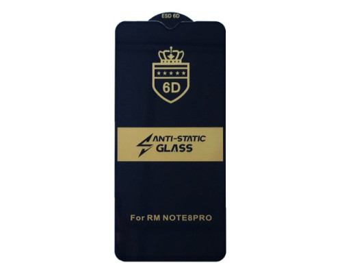 Захисне скло 6D Anti-static for Xiaomi Redmi Note 8 PRO чорне тех. пак. mag-20000012507165961
