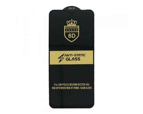 Захисне скло 6D Anti-static for Xiaomi Redmi 9T чорне тех. пак. mag-2000001300169116725