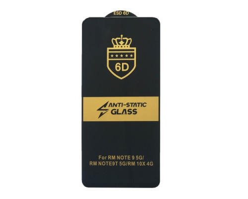 Захисне скло 6D Anti-static for Xiaomi Redmi Note 9 чорне тех. пак. mag-20000012507235962