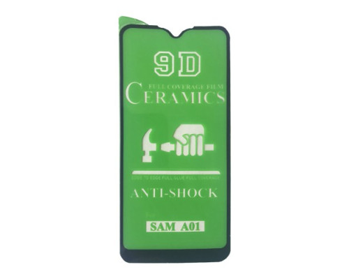 Захисне скло CERAMIC for Samsung A01 (A015) чорне тех. пак. mag-20000011709848819