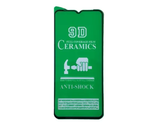 Захисне скло CERAMIC for Tecno Spark 7 чорне тех. пак. mag-2000001384596153844