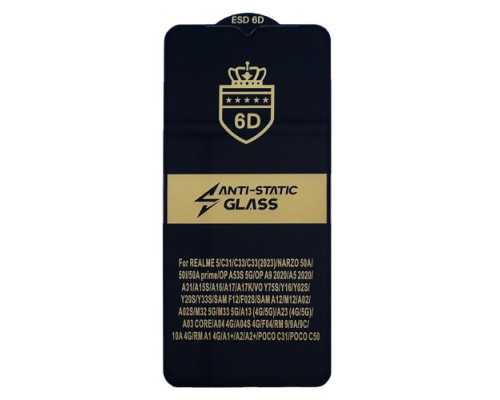 Захисне скло 6D Anti-static for Infinix Hot 11/Hot 12i чорне тех. пак. mag-2000001577035133602