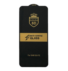 Захисне скло 6D Anti-static for Samsung S24 FE чорне тех упаковка mag-2000001552971133581