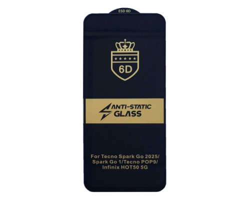 Захисне скло 6D Anti-static for Infinix Smart 9/Infinix Hot 50 5G/Hot 50i чорне тех. пак. mag-2000001577028143031