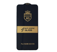 Захисне скло 6D Anti-static for Samsung A34 5G (A346) чорне тех пак mag-200000145423732749
