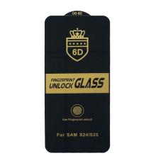 Захисне скло 6D Anti-static for Samsung S25 чорне тех пак mag-2000001576830133582