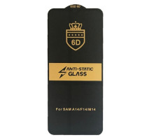 Захисне скло 6D Anti-static for Samsung A14/A14 5G/M14 чорне тех пак mag-2000001439852103508