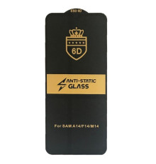 Захисне скло 6D Anti-static for Samsung A14/A14 5G/M14 чорне тех пак mag-2000001439852103508