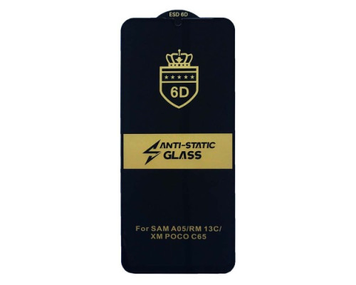 Захисне скло 6D Anti-static for Samsung A06 (A065) чорне тех упаковка mag-200000154955155222